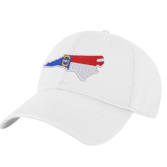 North Carolina Flag Baseball Cap – Embroidered State Hat for Tar Heel Pride (White)