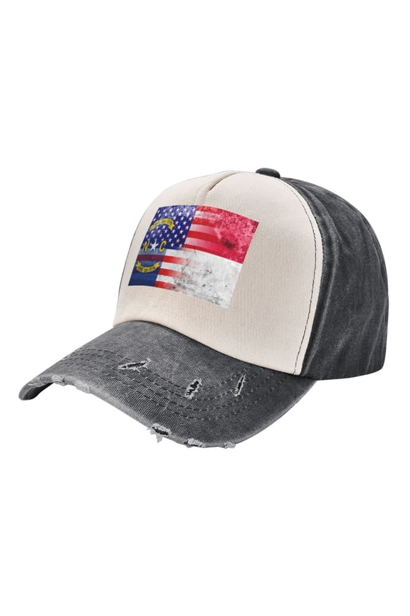 North Carolina Flag Painted Distressed Baseball Cap Dad Hats for Men Women Vintage Trucker Hat Low Profile Ball Caps