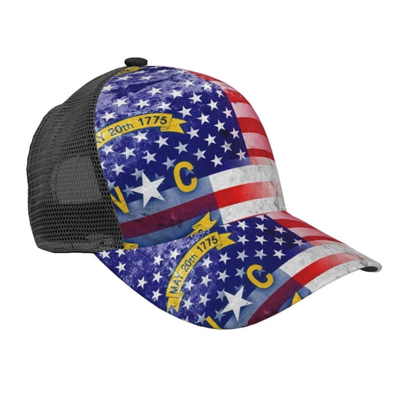 North Carolina Flag Painted Snapback Trucker Hats Baseball Caps Adjustable Mesh Back Ball Caps For Men Women