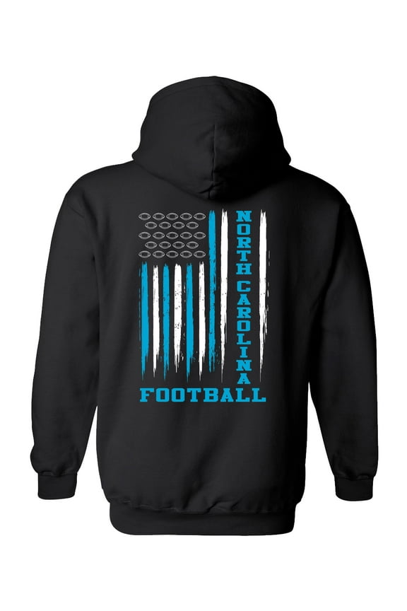 North Carolina Football Team Color American Flag Unisex Hoodie-Black-large