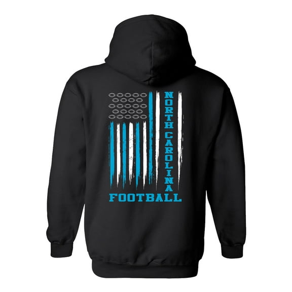 North Carolina Football Team Color American Flag Unisex Hoodie-Black-small