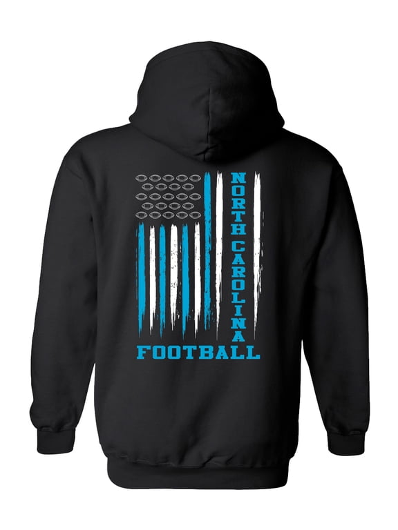 North Carolina Football Team Color American Flag Unisex Hoodie-Black-xl