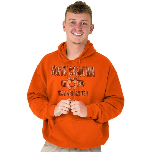 North Carolina Footprint Stencil Cool Unisex Plus Fleece Graphic Hoodie Brisco Brands 2X