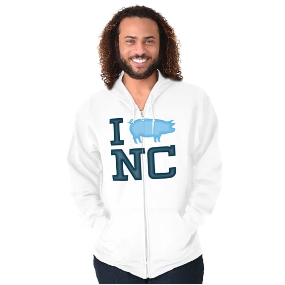 North Carolina Good Luck Pig Cute Zip Up Hoodie Men's Women's Brisco Brands X