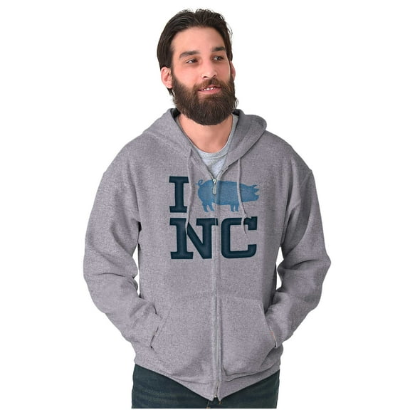 North Carolina Good Luck Pig Cute Zip Up Hoodie Men's Women's Brisco Brands X