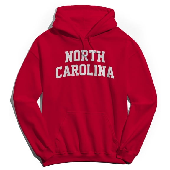 North Carolina Graphic Red Men's Cotton Pullover Hoodie