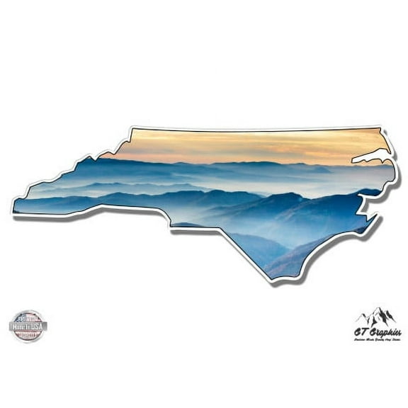 North Carolina Great Smoky Mountains Sunset - 3" Vinyl Sticker - For Car Laptop I-Pad Phone Helmet Hard Hat - Waterproof Decal