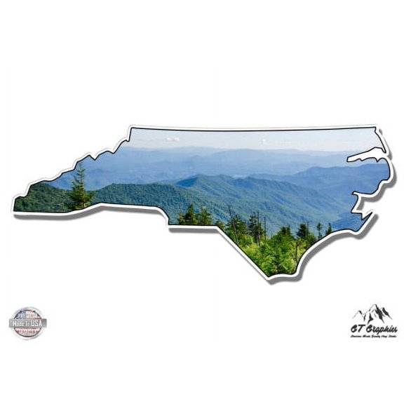 North Carolina Great Smoky Mountains View From Clingman's Dome - 5" Vinyl Sticker - For Car Laptop I-Pad - Waterproof Decal