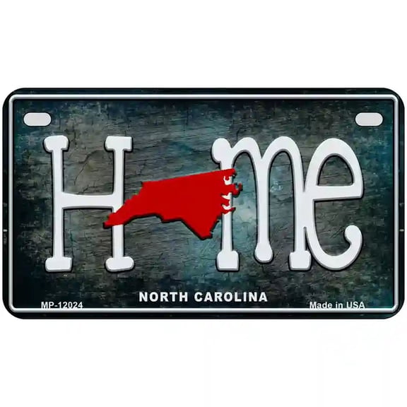 North Carolina Home State Outline Novelty License Plate 7" x 4" Motorcycle (MP)
