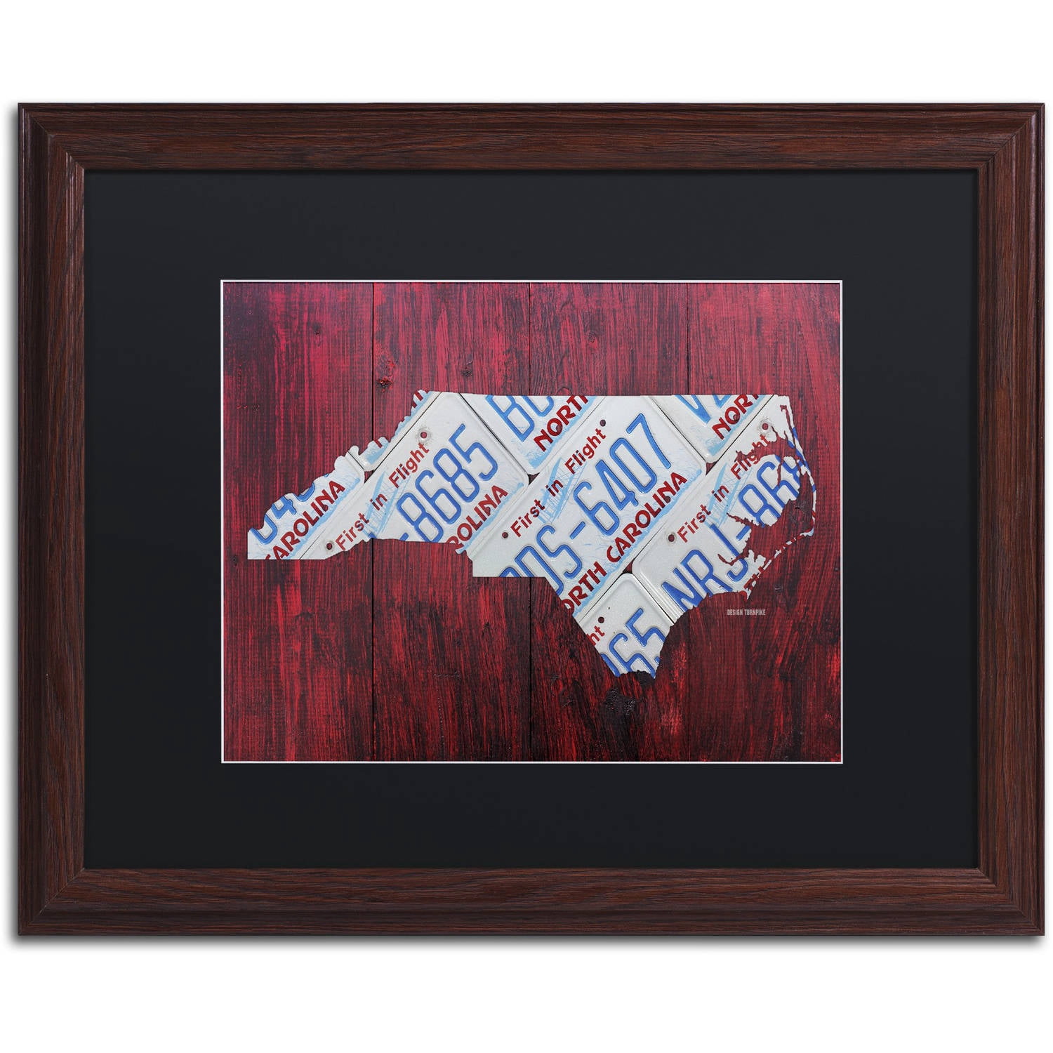 North Carolina License Plate Map' Canvas Art by Design Turnpike, Black Matte, Wood Frame
