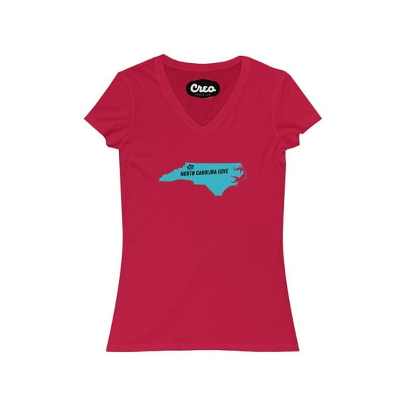 North Carolina Love Women's Jersey Short Sleeve V-Neck Tee