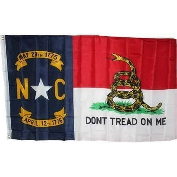 North Carolina NC Gadsden Gold 3'X5' Flag Rough Tex® 68D Nylon