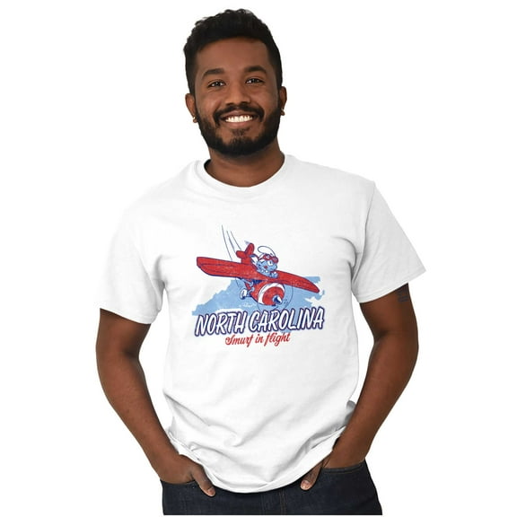 North Carolina NC Smurfs First Flight Men's Graphic T Shirt Tees Brisco Brands X