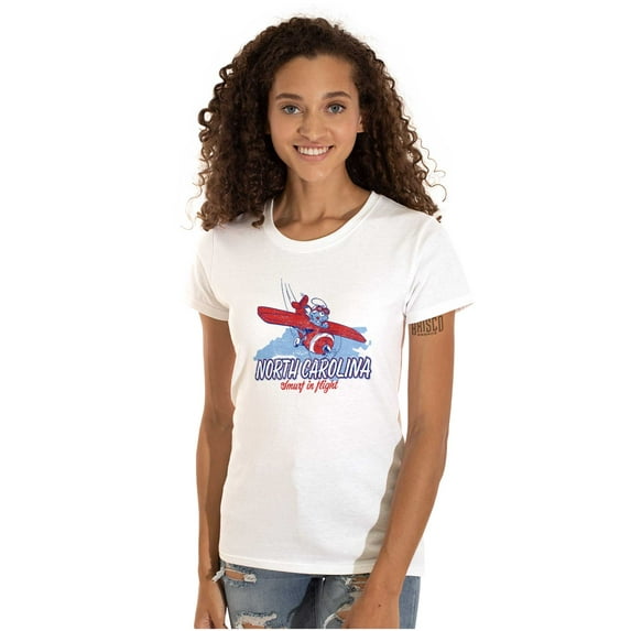North Carolina NC Smurfs First Flight Women's T Shirt Ladies Tee Brisco Brands S