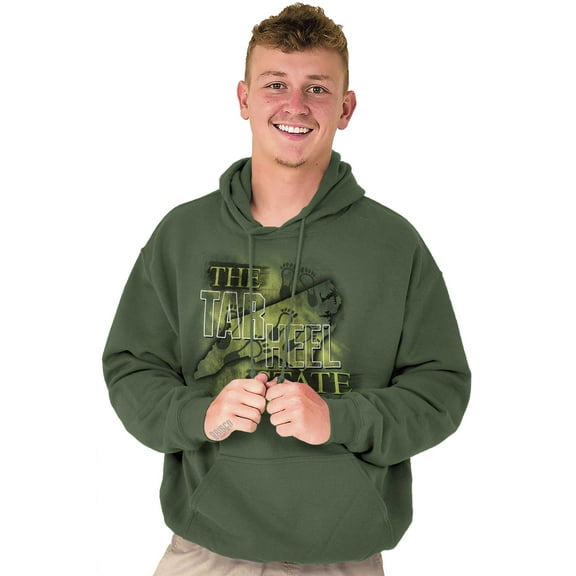North Carolina NC Tar Heel State Map Unisex Plus Fleece Graphic Hoodie Brisco Brands 4X