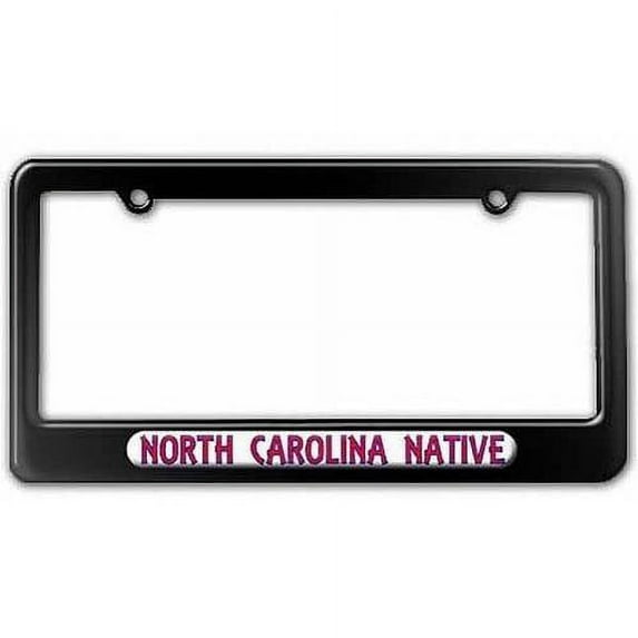 North Carolina Native, State Pride License Plate Tag Frame, Black Color