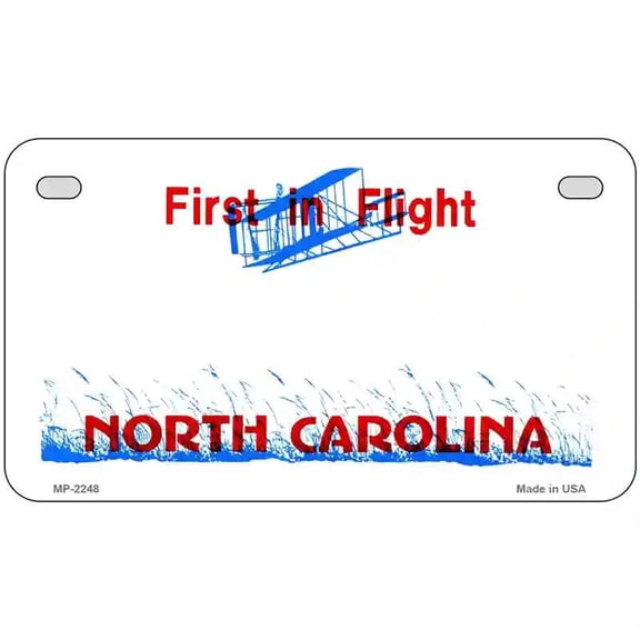 North Carolina Novelty State Blank Metal License Plate 7" x 4" Motorcycle (MP)