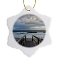 thumbnail image 1 of 3drose, North Carolina, Outer Banks National Seashore, Kitty Hawk, 3 inch Snowflake Porcelain Ornament, 1 of 7