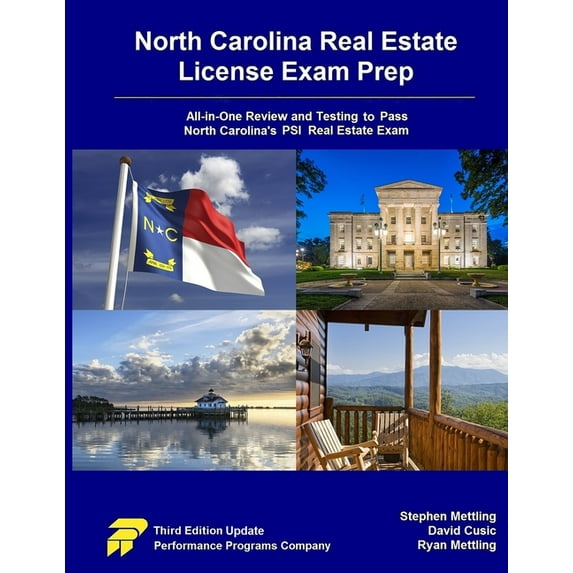 North Carolina Real Estate License Exam Prep : All-in-One Review and Testing to Pass North Carolina's PSI Real Estate Exam (Edition 3) (Paperback)
