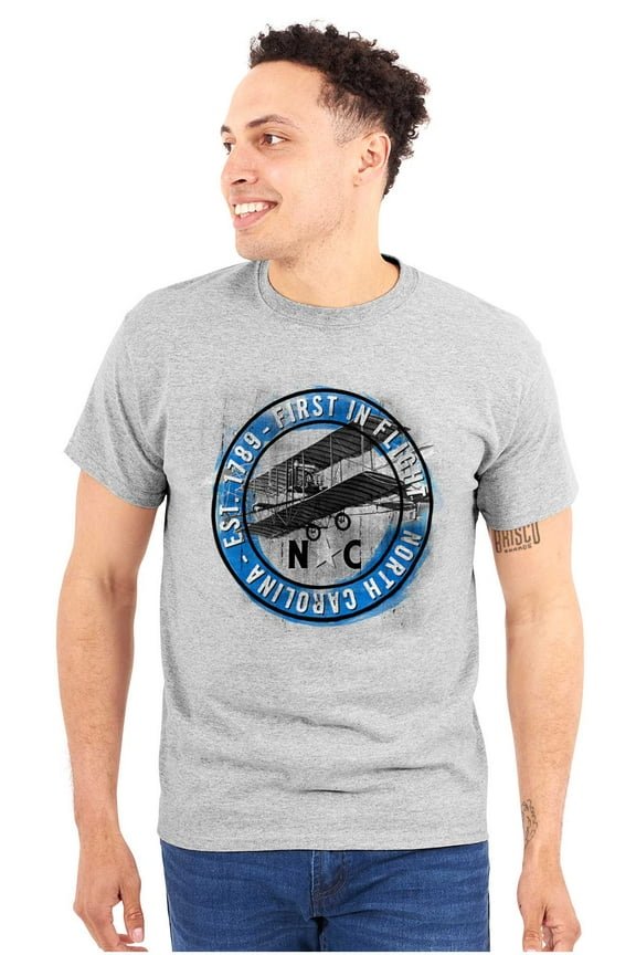 North Carolina Retro First in Flight Plus Size Crewneck Graphic Tee Shirt Brisco Brands 2X