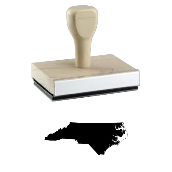 North Carolina Rubber Stamp, 2 X 4" Wood Stamp