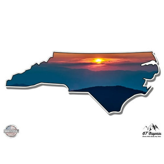 North Carolina Smoky Mountains Beautiful View - 3" Vinyl Sticker - For Car Laptop I-Pad Phone Helmet Hard Hat - Waterproof Decal