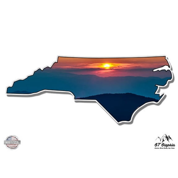 North Carolina Smoky Mountains Beautiful View - 8" Vinyl Sticker - For Car Laptop I-Pad - Waterproof Decal