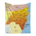 thumbnail image 1 of North Carolina Soft Flannel Fleece Throw Blanket, Map of an American State by Atlantic Ocean National Borders Illustration, Cozy Plush for Indoor and Outdoor Use, 70" x 90", Multicolor, by Ambesonne, 1 of 6