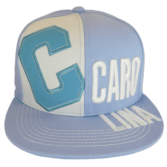 North Carolina Split Text Adjustable Snapback Baseball Cap (Sky Blue)