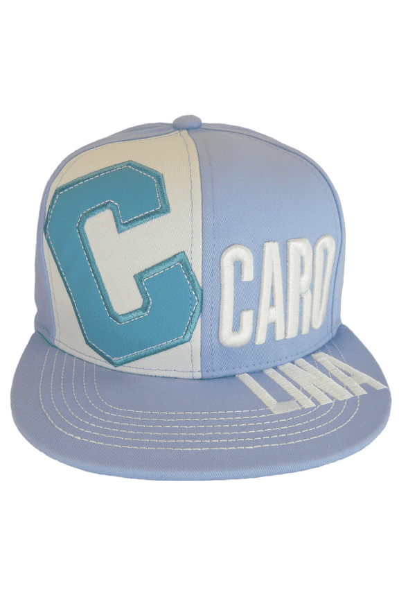 North Carolina Split Text Adjustable Snapback Baseball Cap (Sky Blue)