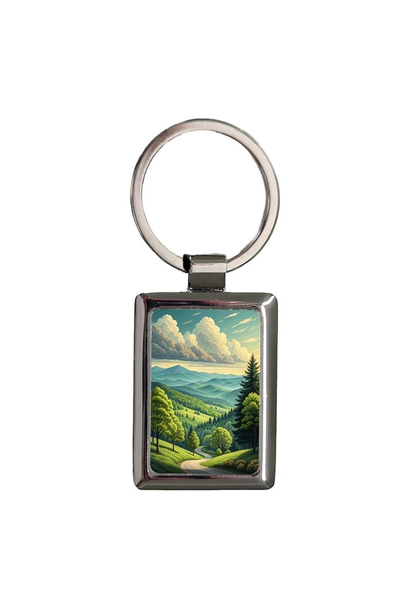 North Carolina State Beautiful Scene Metal Rectangle Keychain