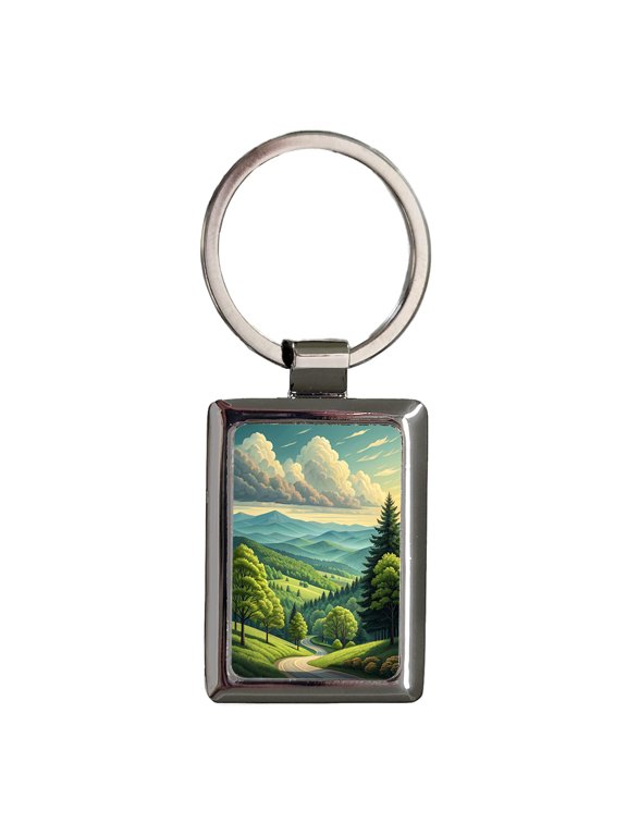 North Carolina State Beautiful Scene Metal Rectangle Keychain
