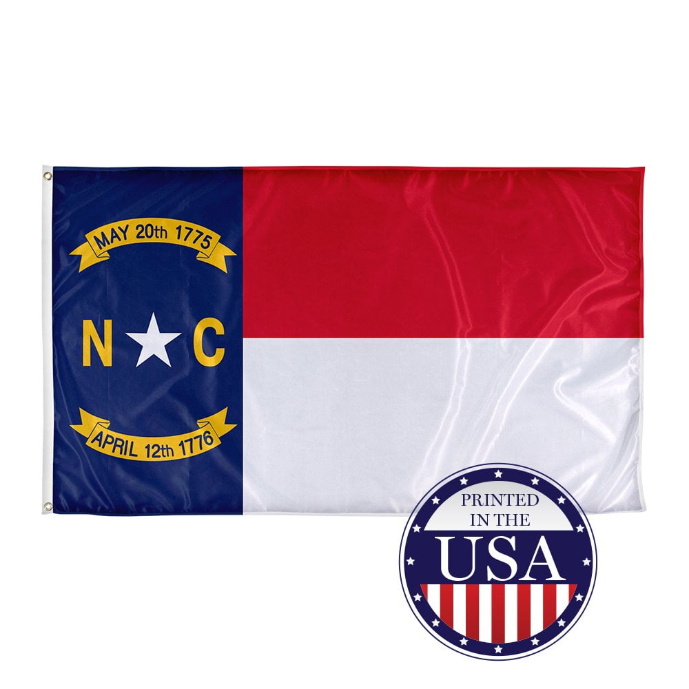 North Carolina State Flag - 3ft x 5ft Knitted Polyester, State Flag Collection, Made in The USA