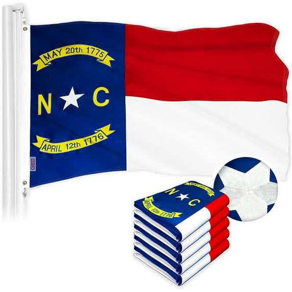 North Carolina State Flag 3x5FT 5-Pack Embroidered Polyester By G128