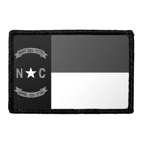 North Carolina State Flag - Black and White - Removable Patch