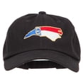 thumbnail image 1 of North Carolina State Flag Map Embroidered Unstructured Washed Cap - Black OSFM, 1 of 5