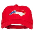 thumbnail image 1 of North Carolina State Flag Map Embroidered Unstructured Washed Cap - Red OSFM, 1 of 5