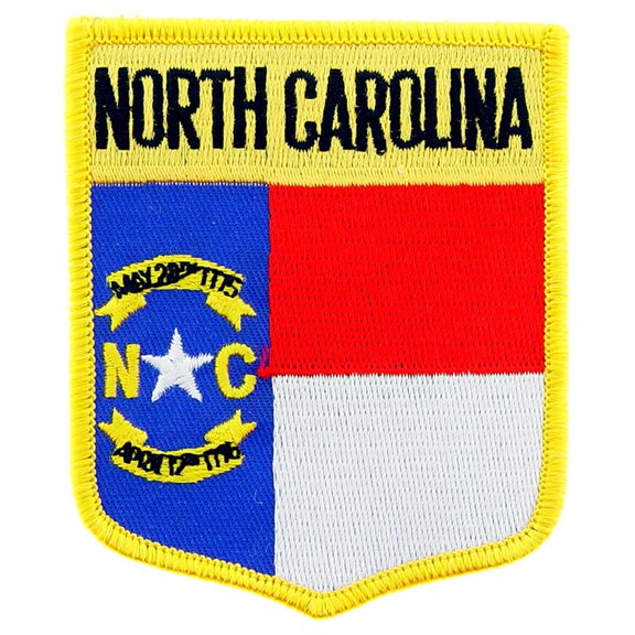 North Carolina State Flag Shield Patch 2 7/8" x 3 1/2"