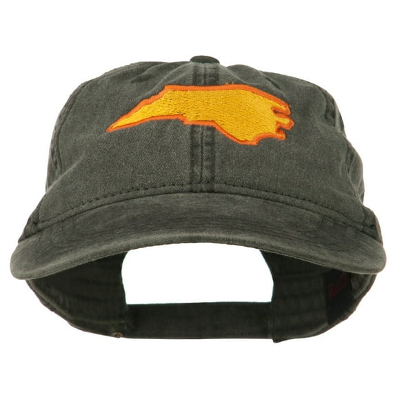 North Carolina State Map Embroidered Cap - Black OSFM
