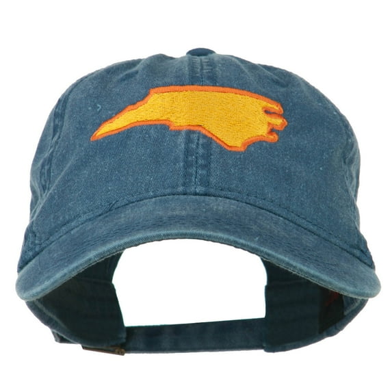 North Carolina State Map Embroidered Cap - Navy OSFM