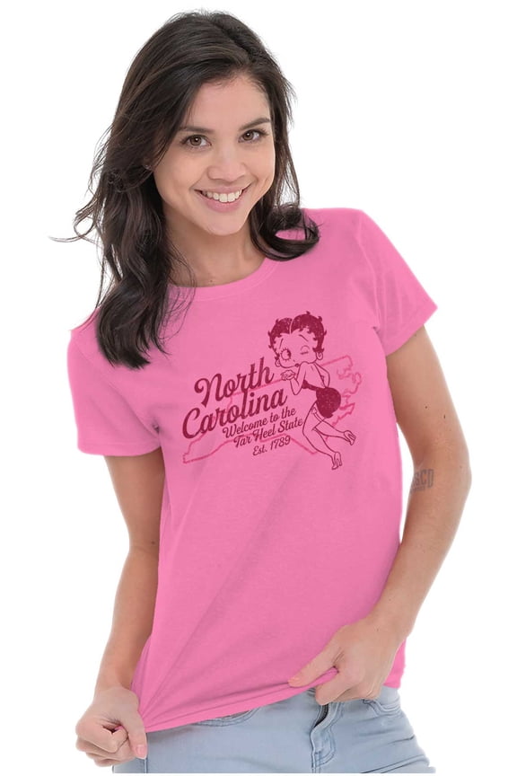 North Carolina State Pride Betty Boop Women's T Shirt Ladies Tee Brisco Brands L