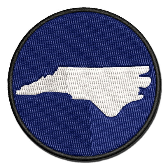 North Carolina State Silhouette Applique Multi-Color Embroidered Hook & Loop Patch - 3 Inch Medium