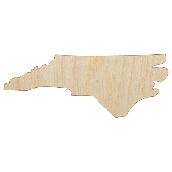 North Carolina State Silhouette Wood Shape Unfinished Piece Cutout Craft DIY Projects - 6.25 Inch Size - 1/4 Inch Thick
