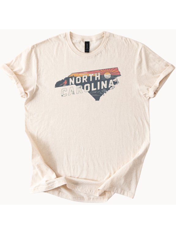 North Carolina State With Sunset Mountains And Cardinal Art Classic Quote T-shirt