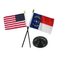 thumbnail image 1 of North Carolina State w/ USA America American Flag 4"x6" Desk Set Black Base, 1 of 1