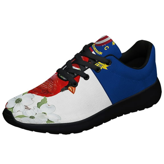 North Carolina Stte Cardinal and Dogwood Flower Shoes Sneakers Black Size 7.5