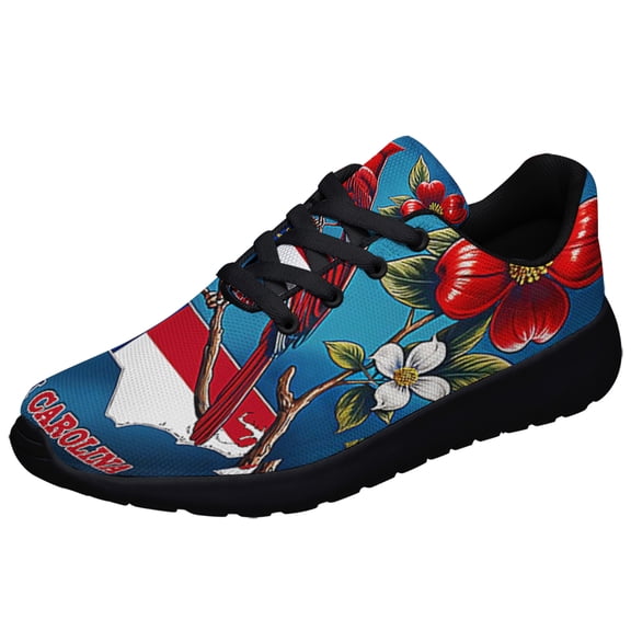 North Carolina Stte Cardinal and Dogwood Flowers Shoes Sneakers Black Size 7