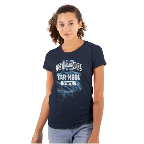 North Carolina Tar Heel State Tourism Womens Slim Fit Graphic Tee Brisco Brands S