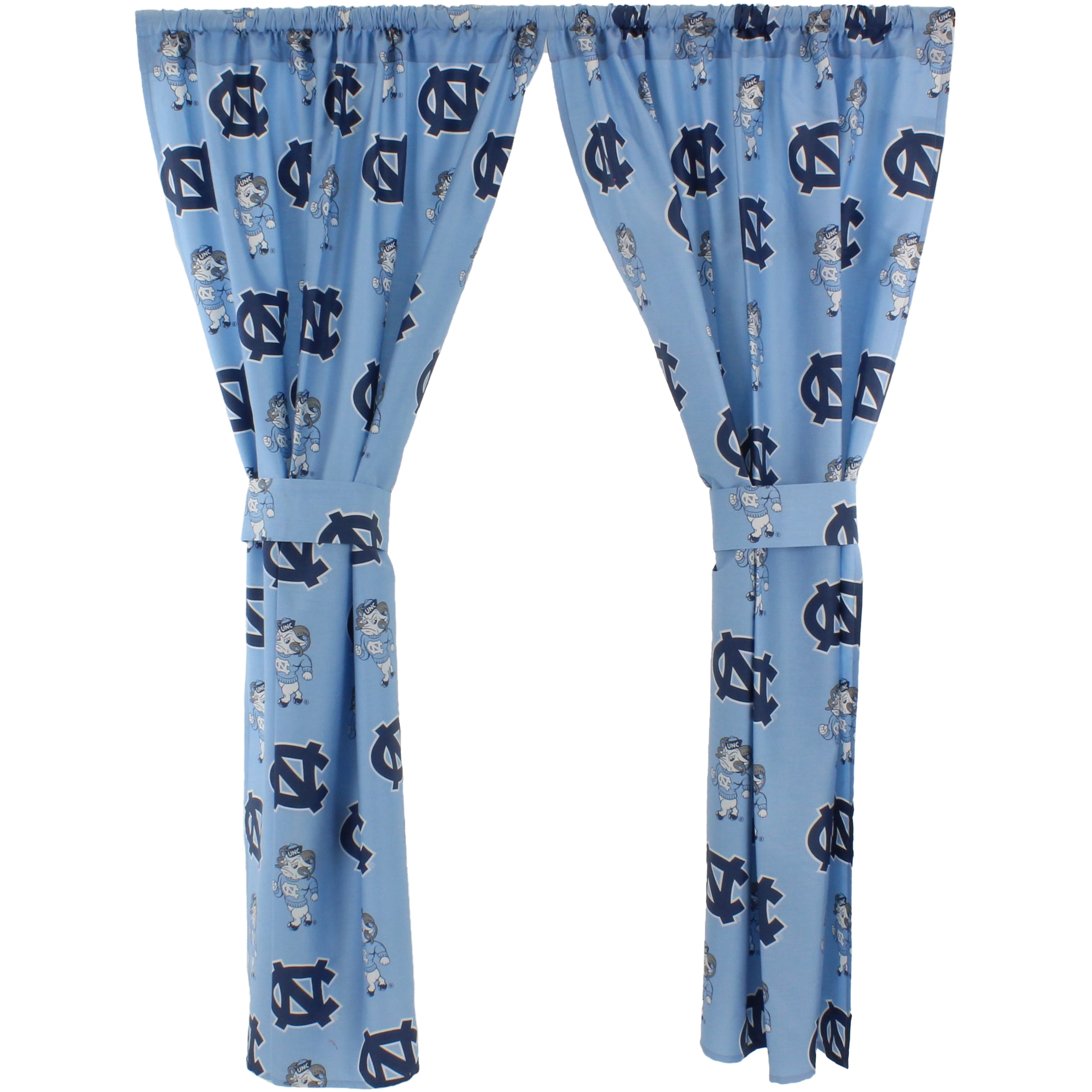 North Carolina Tar Heels 100% Polyester, 63" Curtain Panels, Set of 2