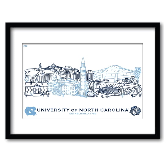 North Carolina Tar Heels 11" x 14" Framed Campus Wall Art Collage
